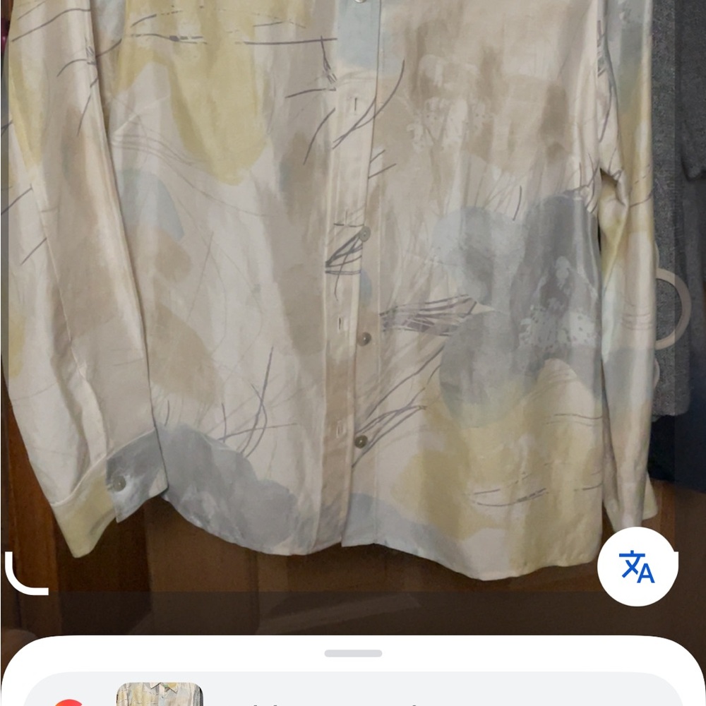 Sigrid Olsen Cream and Gray Blouse